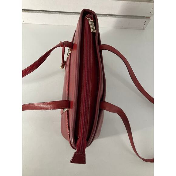 BRIGHTON SMALL RED SMOOTH LEATHER ANIMAL PRINT SHOULDR BAG - Picture 10 of 16